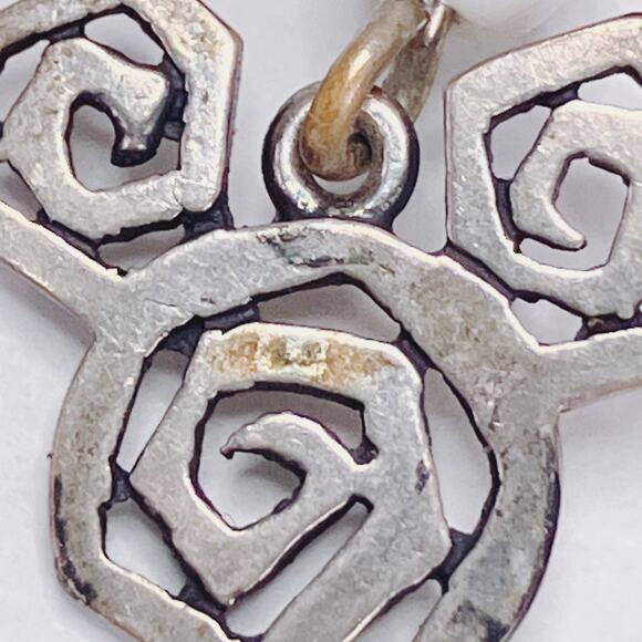 Sterling Silver Modernist Drop Earrings with Striped Black and White Glass Beads - Picture 9 of 11